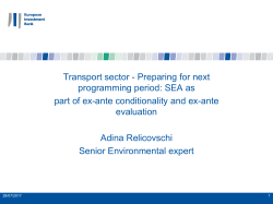 ex ante evaluations - PON Reti e Mobilit&agrave;