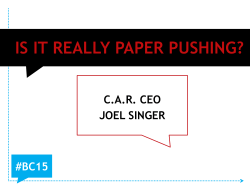 Is it really paper pushing? #BC15 CAR CEO Joel Singer