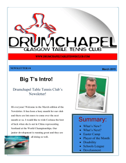 newsletter #4 - Drumchapel Table Tennis Club