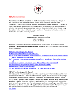 return procedures - Diocese of Austin