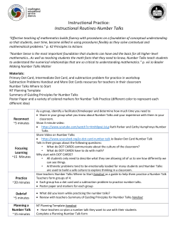 Protocol for Number Talks Practice