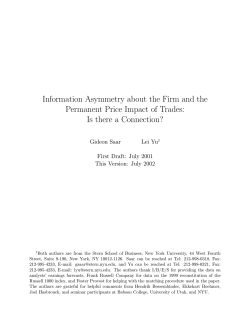 Information Asymmetry about the Firm and the Permanent Price