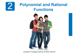 2.1 Quadratic Functions