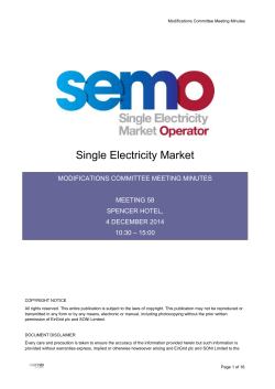 Minutes Meeting 58 - Single Electricity Market Operator