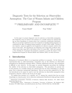 Diagnostic Tests for the Selection on Observables Assumption: The
