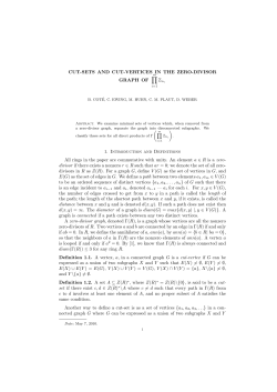 CUT-SETS AND CUT-VERTICES IN THE ZERO - Rose