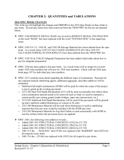 CHAPTER 2: QUANTITIES and TABULATIONS