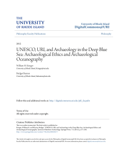 UNESCO, URI, and Archaeology in the Deep Blue Sea