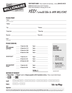 I would like to WIN MILLIONS