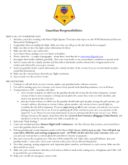Guardian Responsibilities - Honor Flight Upstate South Carolina