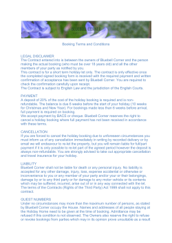Booking Terms and Conditions
