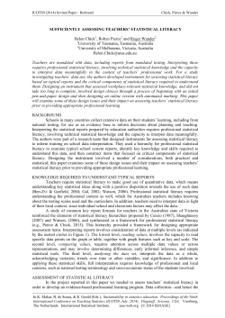 Sufficiently assessing teachers` statistical literacy