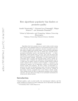 How algorithmic popularity bias hinders or promotes quality