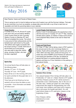 May 2016 - Robert Owen Memorial Primary School
