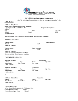Humanex Application 2017-2018