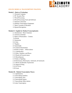 ONLINE MEDICAL TRANSCRIPTION TRAINING Module I