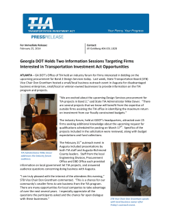 Georgia DOT Holds Two Information Sessions Targeting Firms