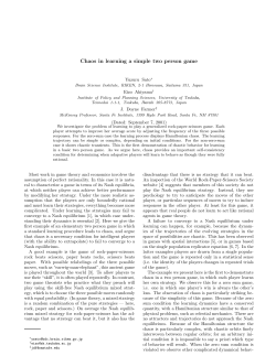 Chaos in learning a simple two person game