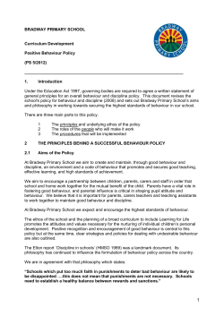 2 the principles behind a successful behaviour policy