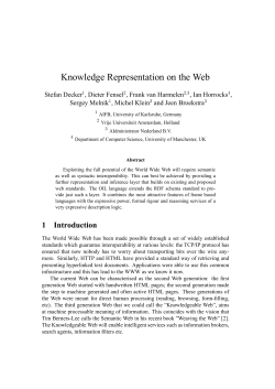 Knowledge Representation on the Web