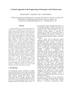 A Formal Approach to the Engineering of Emergence
