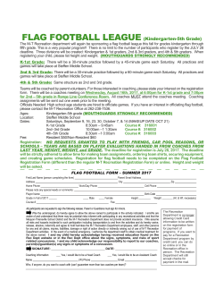 FLAG FOOTBALL LEAGUE (Kindergarten