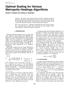 Optimal scaling for various Metropolis
