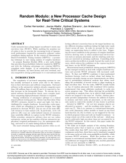 Random Modulo: a New Processor Cache Design for