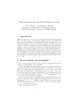 Formal languages and the word problem in groups