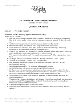 Handout Six Domains of Trauma-Informed