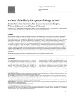 Notions of similarity for systems biology models