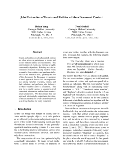 Joint Extraction of Events and Entities within a Document Context