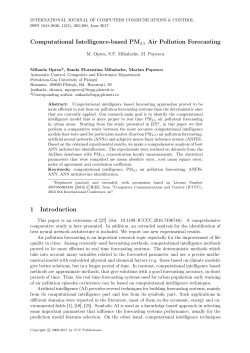 Computational Intelligence-based PM2.5 Air Pollution Forecasting 1