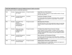 Business intelligence/research studies and projects