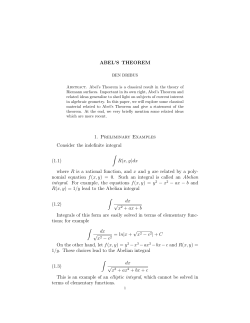 ABEL`S THEOREM 1. Preliminary Examples Consider the indefinite