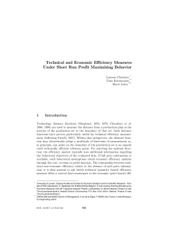 Technical and Economic Efficiency Measures Under Short Run