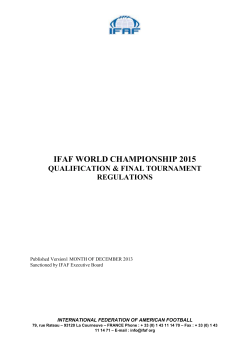 2015 IFAF Senior World Championship Regulations