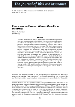 evaluating the expected welfare gain from insurance