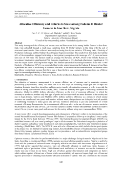Allocative Efficiency and Returns to Scale among Fadama II Broiler