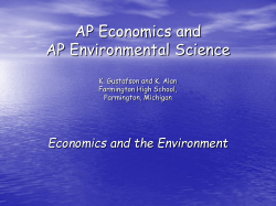 AP Economics and AP Environmental Science
