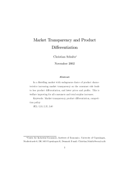 Market Transparency and Product Differentiation