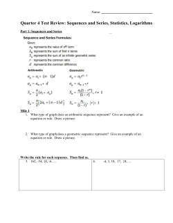 Quarter 4 Test Review: Sequences and Series, Statistics, Logarithms