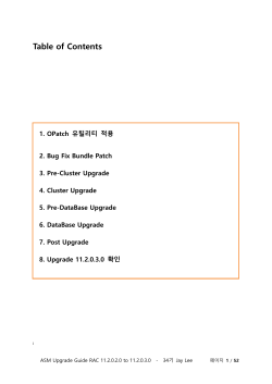 Table of Contents 1. OPatch 유틸리티 적용 2. Bug Fix Bundle Patch