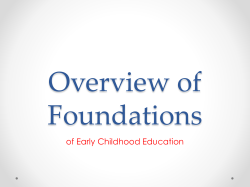 Overview of Foundations