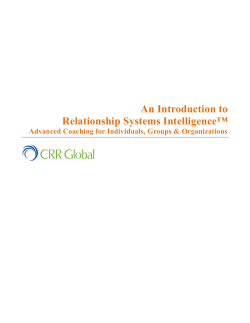 An Introduction to Relationship Systems Intelligence