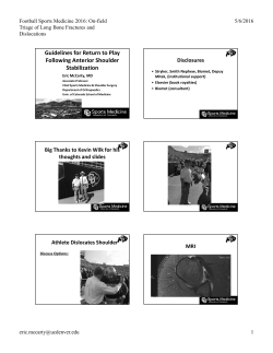 Guidelines for Return to Play Following Anterior Shoulder Stabilization