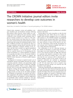 The CROWN Initiative: journal editors invite researchers to develop