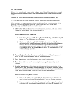 New Team Captains, Below are the instructions for you to register