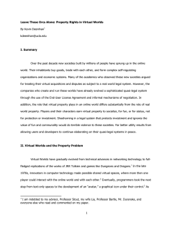 Property Rights in Virtual Worlds
