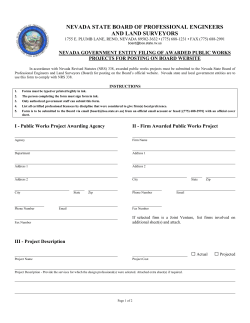 Awarded Public Works Project - Nevada Board of Professional